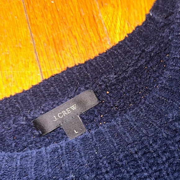 J.Crew navy and white colorblock sweater, women’s large - Picture 2 of 2